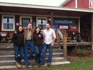 A few family members of Hunter Cattle Company in front of MooMa's Farm Store. From left: Kristan, the oldest daughter; Del, "Pa"; Debra, "MooMa"; and Anthony, the oldest son.