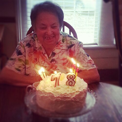 Grandma Dot makes a wish on her 78th Birthday.