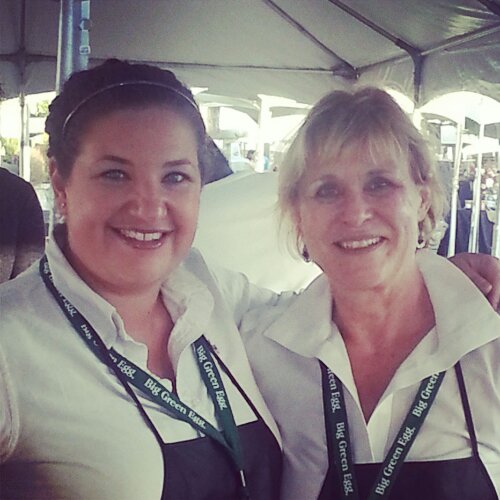 Martha Nesbit (right) and I worked together in the Celebrity Chef tent.