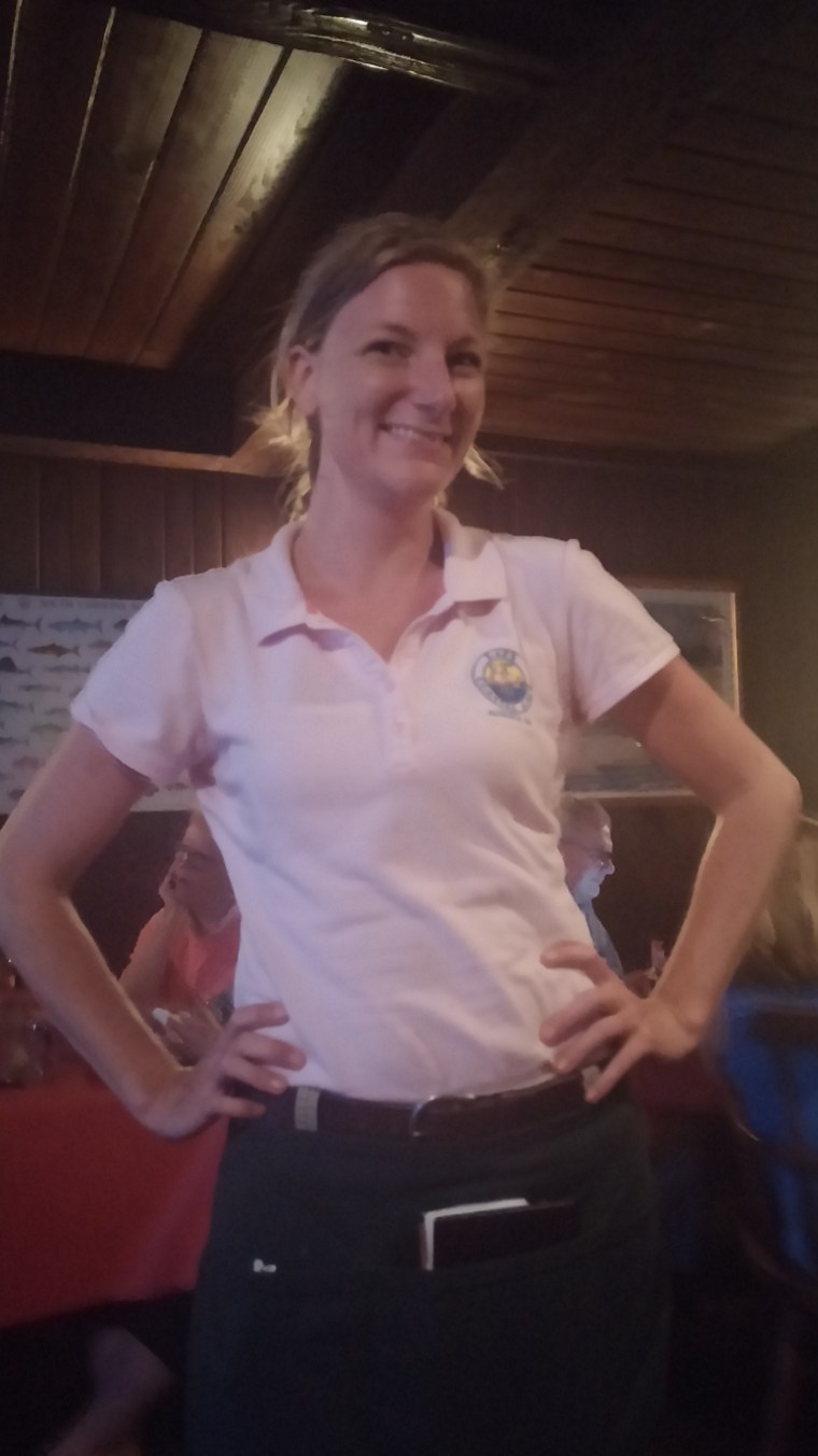 Our waitress, April.