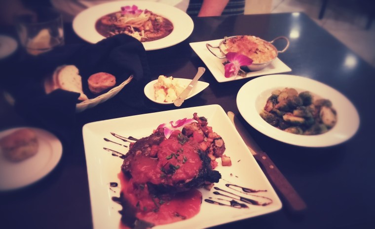 Our feast at Emma's Restaurant and Lounge.