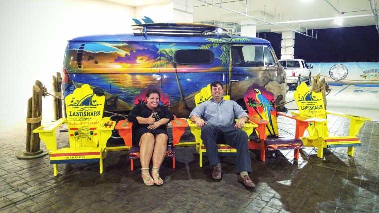 Chillin' in the LandShark chairs at Jimmy Buffet's Margaritaville. Biloxi, Mississippi 